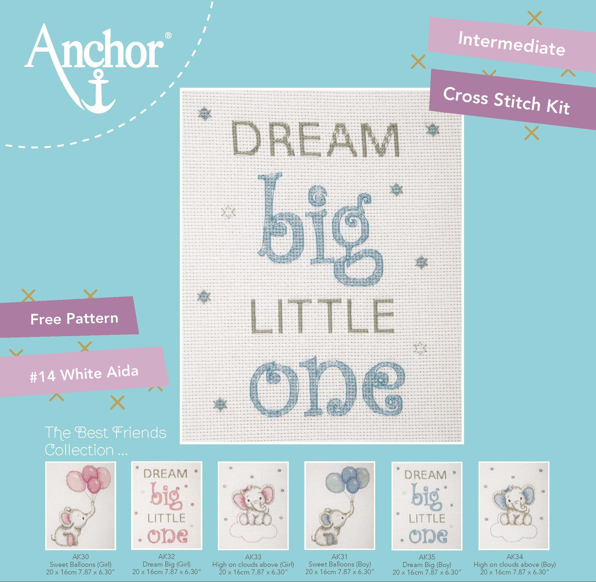 Información Kit de punto de cruz para decorar la habitación de niño pequeño o bebé de Anchor
