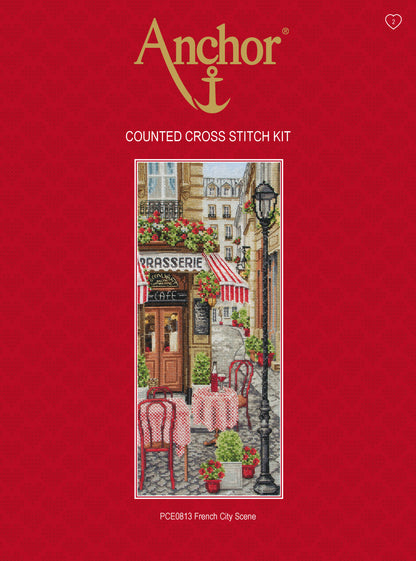 Información Embárcate en la elegancia parisina: kit de punto de cruz de terraza de restaurante de Anchor
