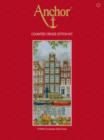 Información Kit de punto de cruz nórdico de casas Ámsterdam de Anchor