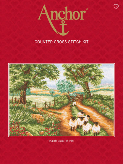 Información Kit de punto de cruz de camino con ovejas de Anchor