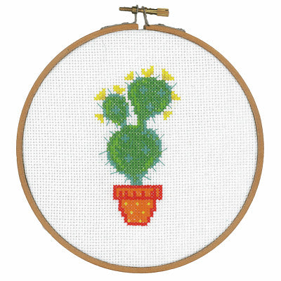 Kit punto de cruz con Bastidor "Cactus Flor Amarilla" - PN0155973
