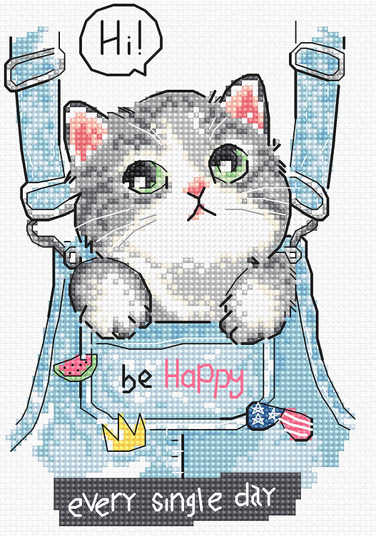 Kit de punto de cruz Letistitch "Be Happy" - L8042