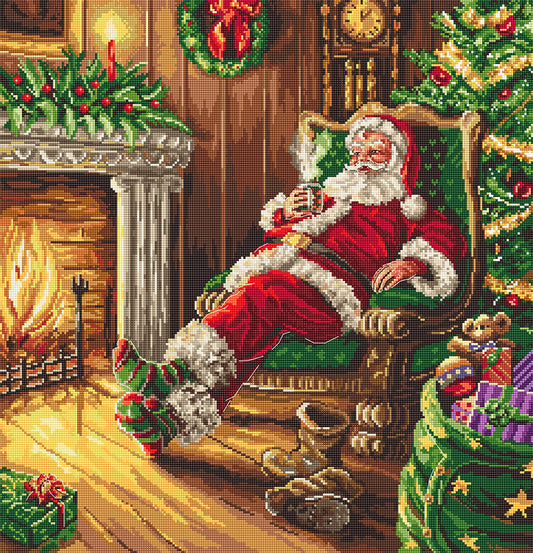 Kit de Punto de Cruz Letistitch "Santa's rest by the chimney" - L8052