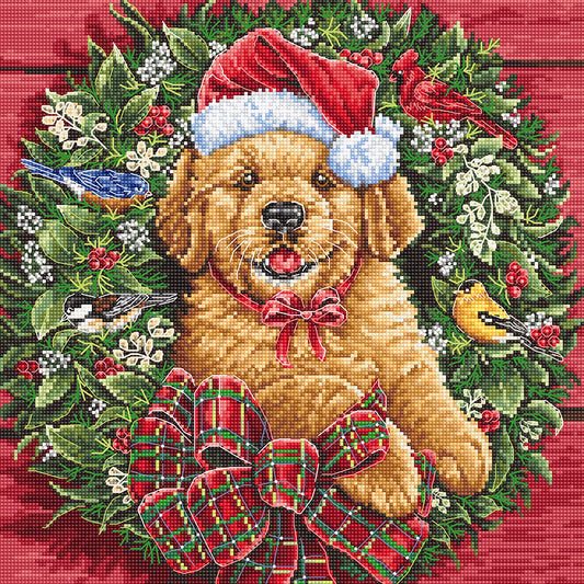 Kit de Punto de Cruz Letistitch "Christmas Puppy" - L8053