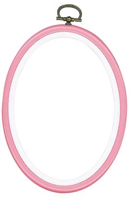 bastidor para bordar ovalado de plastico rosa FIX-IT