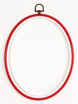 bastidor para bordar ovalado de plastico rojo FIX-IT