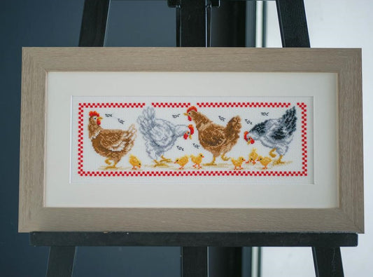 Kit punto de cruz "Chickens" - PN0011395