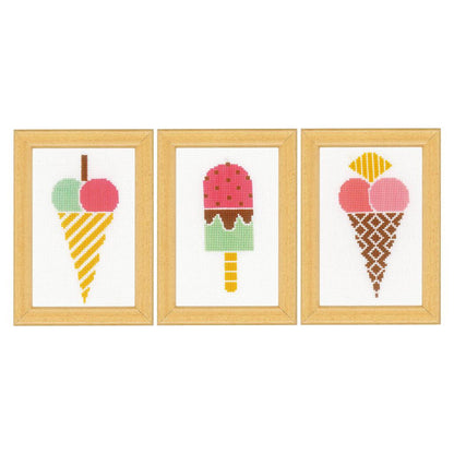 Kit punto de cruz "Ice Creams Set of 3" - PN0164923